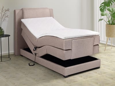 Vente-unique Boxspringbed stof beige 100 x 200 cm