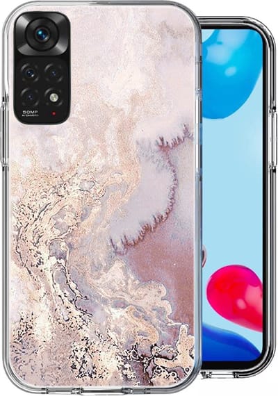 Hoesje geschikt voor Xiaomi Redmi Note 11 / Note 11s - Back Cover Siliconen Case Marmeren Hoes Roze