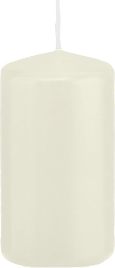 Trend Candles Cilinderkaars/stompkaars - ivoorwit - 6 x 12 cm - 40 branduren - met brandvertragende folie
