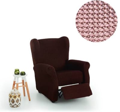 Belmarti® Stoelhoes Milos 65cm tot 90cm breed - Roze - Voor fauteuil met beweegbare voetenbank - Anti-statisch - Ademend katoen - Premium A-kwaliteit
