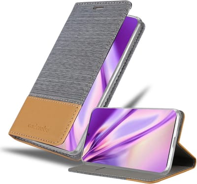 Cadorabo Hoesje geschikt voor Samsung Galaxy NOTE 20 ULTRA in LICHTGRIJS BRUIN - Beschermhoes met magnetische sluiting, standfunctie en kaartvakje Book Case Cover Etui