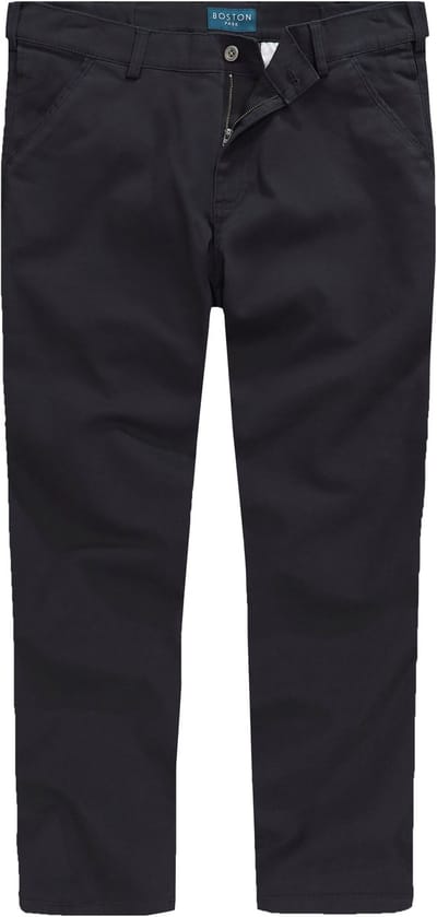 Boston Park - Heren - Broek van twill traveller-band platte voorkant regular fit - Donkermarine - Maat 70
