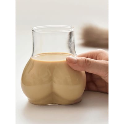 Schattig Lichaam Billen Billen Zonnebrillen Koffiemelk Mok Bier Sap Wijn Thee Whiskey Drinkbeker Hoge Kwaliteit Feest Grappige Mok 1pcs beige