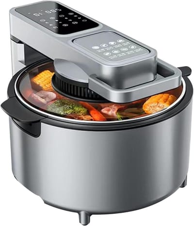 Luchtfriteuse - Friteuse - Gezond Koken - Visueel Venster - 8L Capaciteit - Grijs