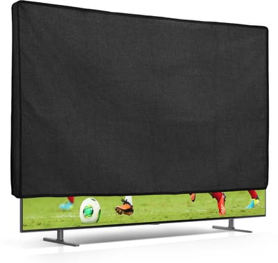 kwmobile linnen beschermhoes voor smart tv geschikt voor 65" TV hoes - Opvouwbare tv hoes - Televisie cover in donkergrijs