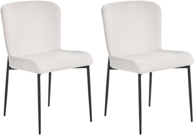 ADA - Eetkamerstoel set van 2 - Gebroken wit - Polyester