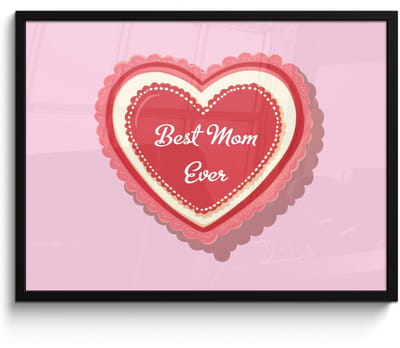 Poster in lijst - Fotolijst 70x50 cm - Posters - Tekst - Hartje - Moeder - Roze - Posterlijst zwart - Decoratie - Wanddecoratie woonkamer - Muurdecoratie slaapkamer