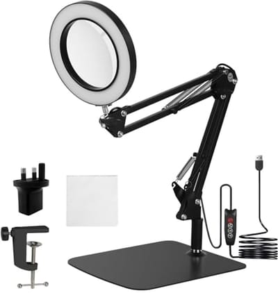 Vergrootglas met LED verlichting voor lezen en hobby's - 10X vergroting met verstelbare arm