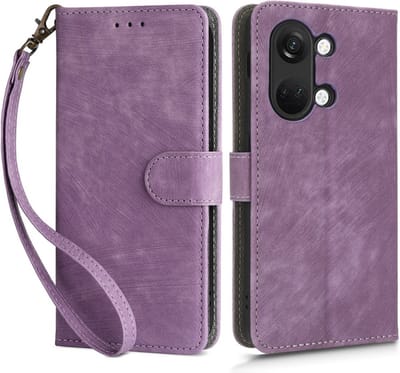 Coverup Hoesje - Geschikt voor OnePlus Nord 3 Hoesje - Coverup Book Case met Koord - Paars