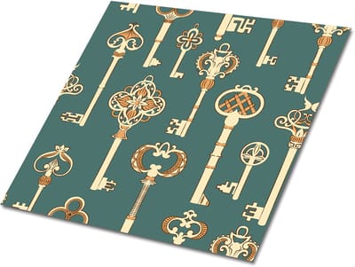 Tulup PVC Tegels - Sleutels Vinyl Tegels - 30 cm x 30 cm - Grijs Zelfklevende PVC Tegels - Verpakking van 9 stuks - Zelfklevende Vinyl Tegels - Kinderen Plaktegels - Vinyl Vloer Tegels - Plaktegels keuken en Badkamer
