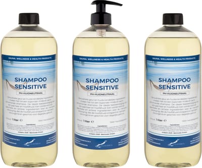 Shampoo Sensitive Care - 1 liter (transparant) - 3 Stuks - met pomp - Voordeelverpakking - Haarverzorging