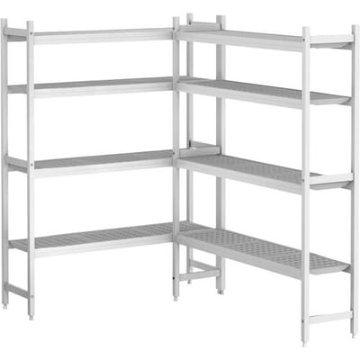 GGM Gastro Regalset Aluminium - L-Form - Bautiefe: 360mm - Tragkraft: 600 kg Zilver