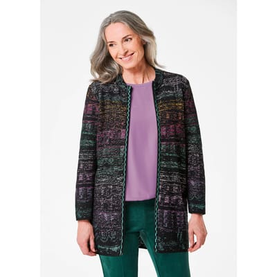 Tricot jasje met meerkleurige strepenlook - meerkleurig - Gr. 38 van Goldner Fashion