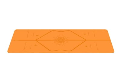 Liforme Yogamat - Oranje - 68 x 185 x 0,42 cm | Inclusief draagtas | Uitstekende Grip & Schokdemping | Zeer sterke en uiterst stabiele ondergrond voor alle yoga oefeningen | AlignForMe Systeem