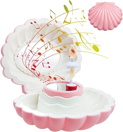 Juwelenbox voor Meisjes met Muziekmelodieën - Kinderen Juwelenbox - Schelpvormige Muziekdoos - Ideaal Verjaardagscadeau voor Meisjes