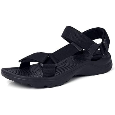 Nieuwe Heren Webbing Sandalen Anti-Slip Zomer Slippers Buiten Strand Slippers Casual Schoenen Goedkope Herenschoenen Waterschoenen 8.5 zwart