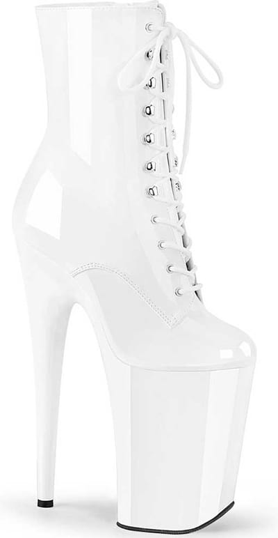 Pleaser - INFINITY-1020 Plateau Laarzen, Paaldans schoenen - US 10 - 40 Shoes - Wit