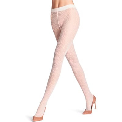 FALKE Shell Fragments gedessineerd materiaal transparent 20 DEN panty dames wit - maat XL