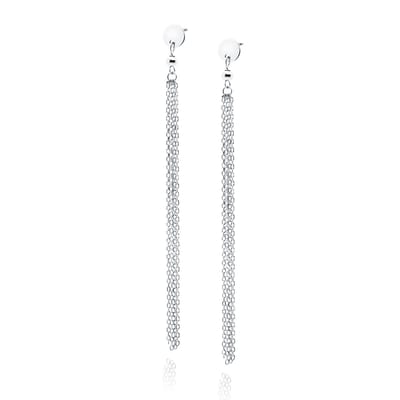 Oorbellen zilver - oorbellen gerhodineerd dames - oorbellen hangers dames zilver - oorbellen dames - cirkel ketting oorbellen - oorbellen zilver rhodium plating - Zilver 925 - Amona Jewelry