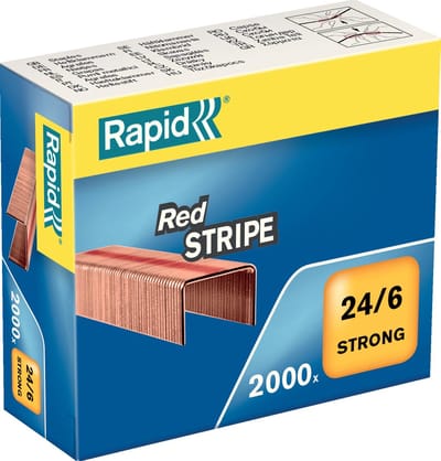 Rapid Red Stripe Nietjes 24/6mm - 2000 stuks - Verkoperd - 5 stuks