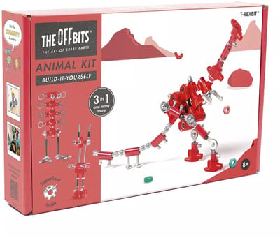The Offbits - Build it yourself- 3in1 Bouwpakket - Animal Kit T-RexBit - rood