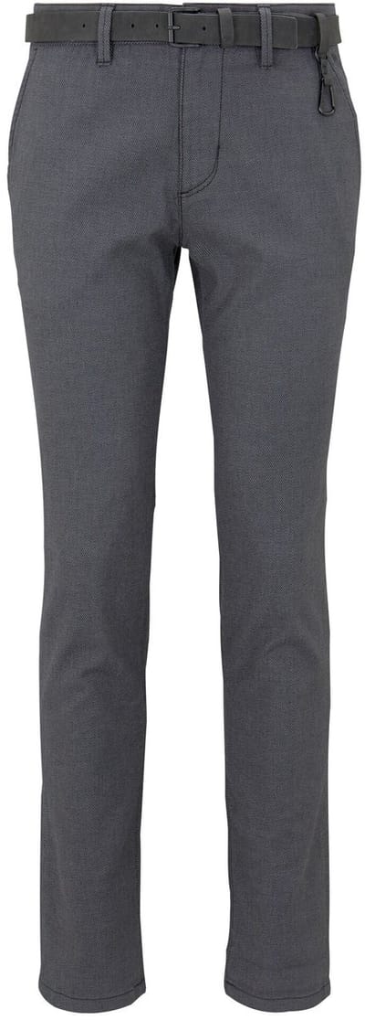Tom Tailor Denim - Chino met rechte pijpen en riem - Maat 29/32 - anthra dobby yarn dye