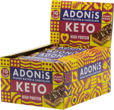 Adonis  Keto Protein Bars - Peanut Butter Chocolate - Eiwitrepen - Keto - Vegan - 16 repen (720 gram)