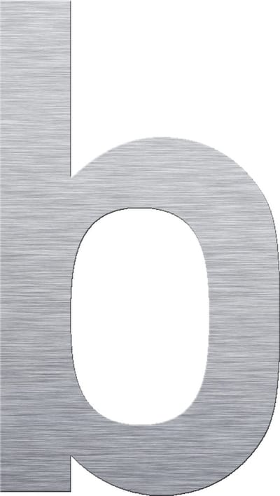 Huisnummer 15 cm - Letter b - RVS mat geborsteld