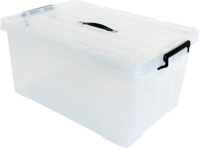Alpac Opbergbox - Opbergbox met deksel - Opbergdoos - 65 Liter - 660 x 450 x 305 mm - Transparant