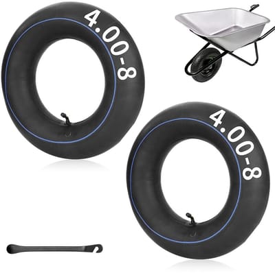 Dailygoods- Kruiwagenslang 4.80/4.00-8 - Reservebinnenslang - Opblaasbaar - Natuurlijk Rubber - Geschikt voor Tuinwagens - Boogventiel - Binnenslang