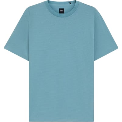Boss Heren T-shirt met geribde kraag van C-Thompson (Lichtblauw)