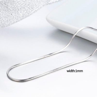 8 Size Beschikbaar Real 925 Sterling Zilveren Kettingen Slanke Dunne Slang Kettingen Ketting Vrouwen Chain Kids Meisjes Sieraden 14  -32 60cm white