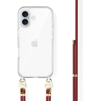 xoxo Wildhearts siliconen hoesje - Geschikt voor iPhone 17 - Red Rules - Telefoonhoesje - Hoesje met koord - telefoonkoord - Transparant hoesje - In lengte verstelbaar - Rood koord