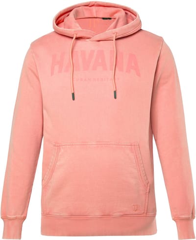 JP 1880 - Heren - Hoodie capuchon kangoeroezak vintage look - Koraal - Maat 3XL