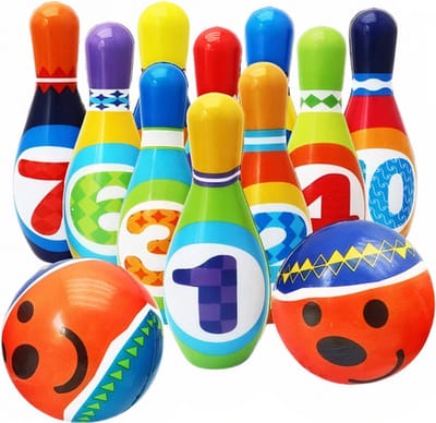The Twiddlers – 12-delige Schuim Bowlingset – Voor Baby's & Peuters – Kleurrijk & Stevig – Verjaardag & Kerstcadeau