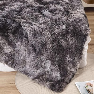Witte pluizige deken voor bed, deken voor bank, zachte imitatiebont deken comfortabele shaggy gezellige pluche harige dekens bankhoes 130X160cm