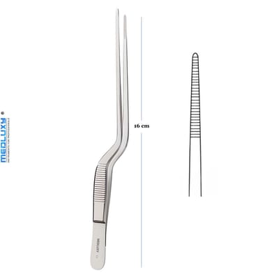Medluxy - Neus- Oorpincet volgens Jansen - 16 cm - bajonet gebogen - M-0422 [keuken pincet - shushi forcep - Nose and ear forcep, Pince Brucelles]