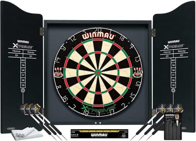 Dartbordenset met Kast en Darts - Professionele Combi-Set voor Dartliefhebbers