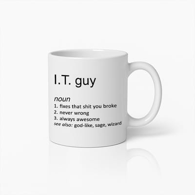 IT Guy Definitie Mok 330ml – Grappig Cadeau voor Technische Ondersteuning en IT Professionals