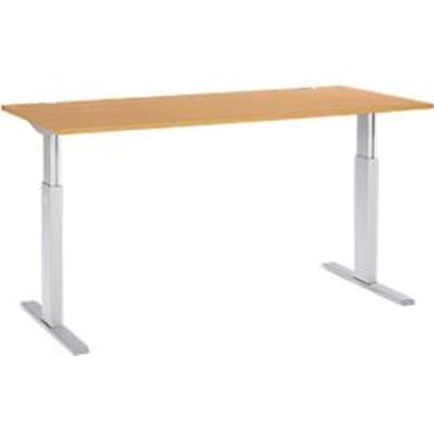 Schäfer Shop Select Bureautafel ERGO-T, T-poot, eentraps elektrische in hoogte verstelbaar, B 1600 x D 800 x H 725 -1185 mm, dekor beuken