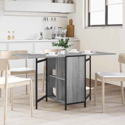 vidaXL - Eettafel - 144 - x - 60 - x - 75 - cm - Bewerkt - hout - Grijs - Sonoma - Rechthoekig