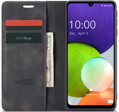 Hoesje geschikt voor Samsung Galaxy A22 4G / M22 / M32 - Book Case Leer Slimline Zwart