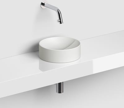 Clou Vale fontein, ø22 cm, zonder kranenbank, mat wit keramiek