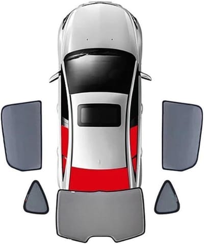 Auto Zonnescherm - Zijruit Parasol - Bescherming Tegen Zon - Magnetische Bevestiging - Achterruit 5 Stuks - Zwart