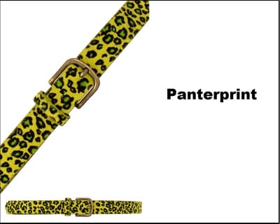 Luxe Panter riem geel/zwart - lengte 113cm - Disco thema feest festival party optocht dieren fun