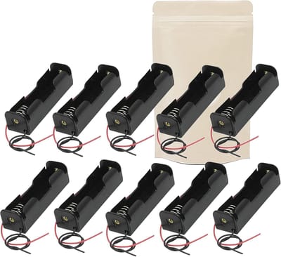 Batterijhouders - 18650 Houders - Elektronica Projecten - Met Kabels - 10 Stuks - Zwart Rood