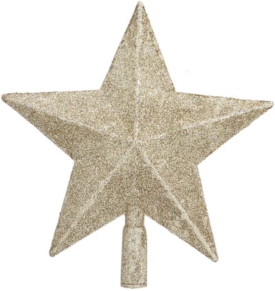 Dailygoods- Kerstster Glanzend - Mini Kerstster - Onbreekbaar - Boom Topper - 5-Puntige Ster - Gouden Decoratie - Boomtopper