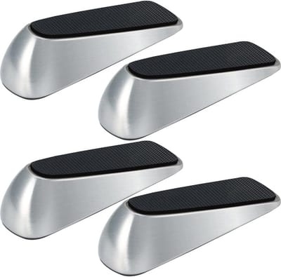 Deurstopper Wig Rubber - Set van 4 Deurwigs van Metaal en Rubber