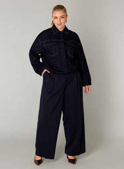 YEST CURVE Fernanda Cover ups - Denim Dark Rinse - maat X-0(44)