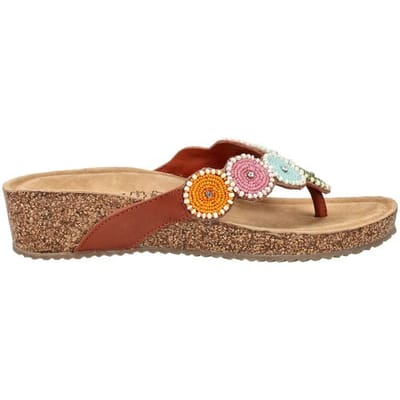 Lazamani - Mare Dames Teenslippers Leer Multi - Maat 37